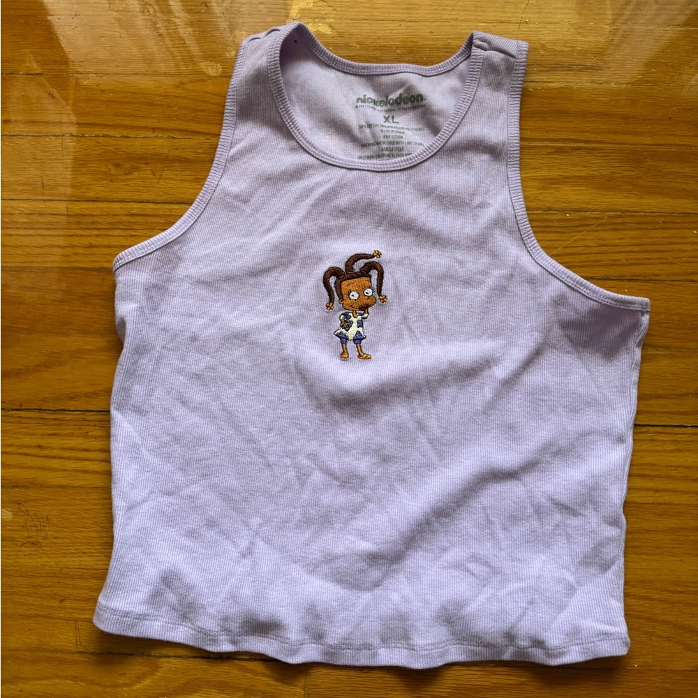 NWOT Nickelodeon Lavender Y2K Tank Top with Character Embroidery